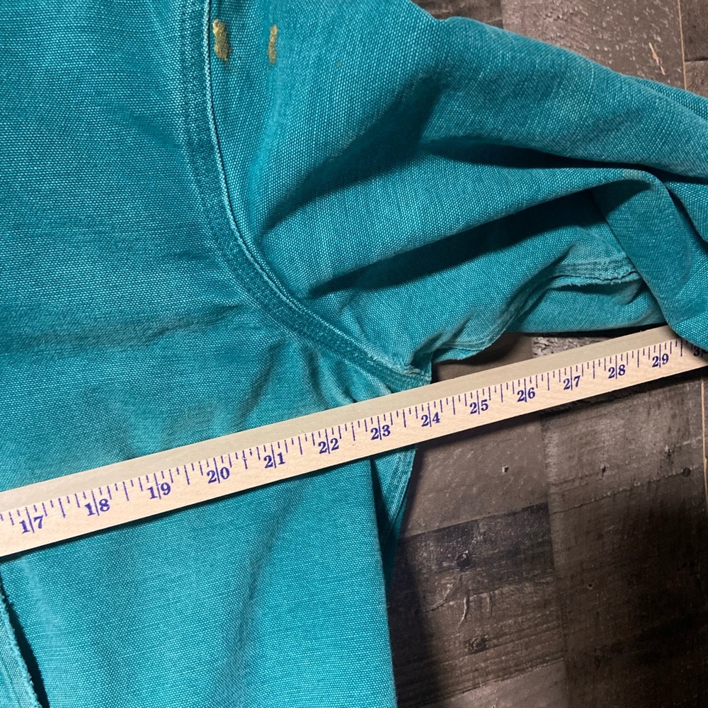 Vintage Carhartt Men’s faded Teal Distressed Hooded Work Jacket XL - Picture 10 of 12